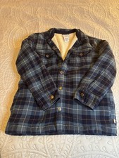 Tommy Bahama Boy  s Sherpa Lined Flannel Button Down Shacket Size 10/12