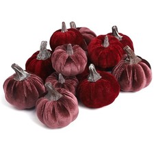 12pcs Fall Pumpkins Decor Set,Artificial Mini Pumpkins for Decorating, Velvet...