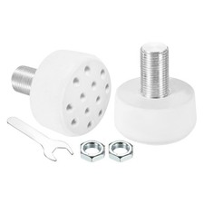 Roller Skate Toe Stops with Bolts Rubber Brake Stoppers Block with Holes, White