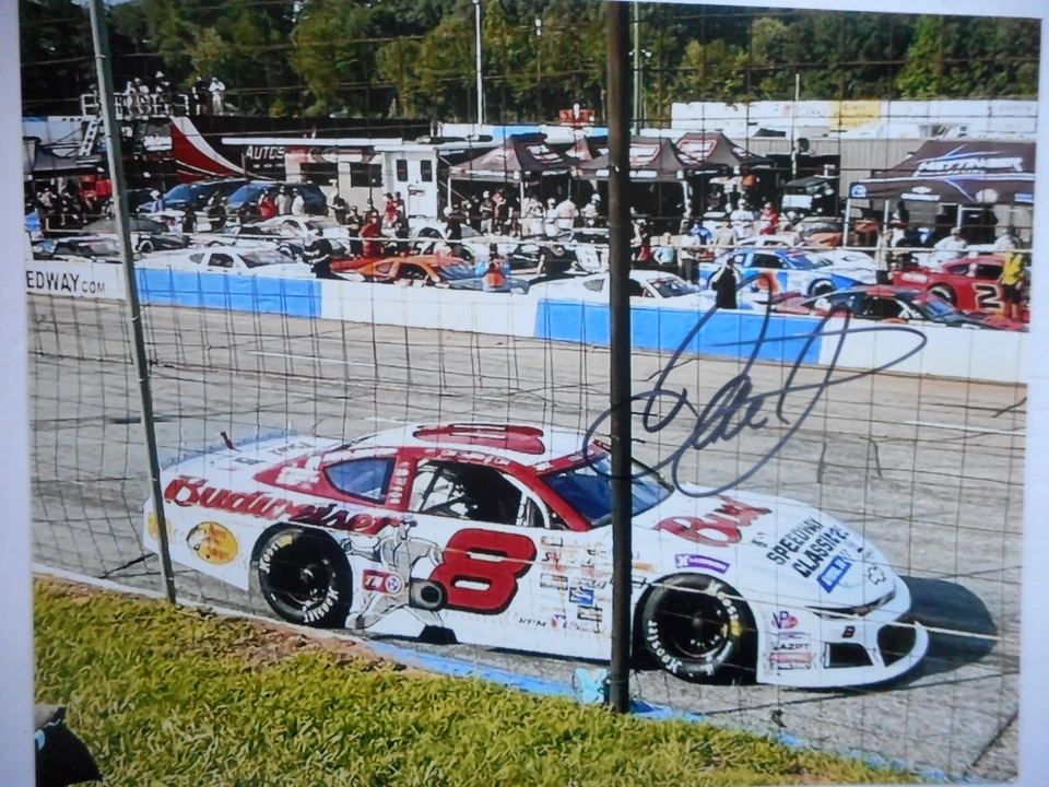 Foto 8x10 Bud Baseball Nascar 8x10 firmada por Dale Earnhardt Jr 2025 ZMAX CARS TOUR #8 Foto 2 de 3