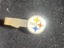 Pittsburgh Steelers 1 1/2” Tie Clip Vintage US Steel Corporation Logo Silver Bar
