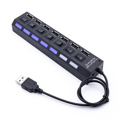  7 Ports USB 2.0-Hub-Datenübertragung mit einzelnen Schalter für PC-Laptop - Bild 4 von 17