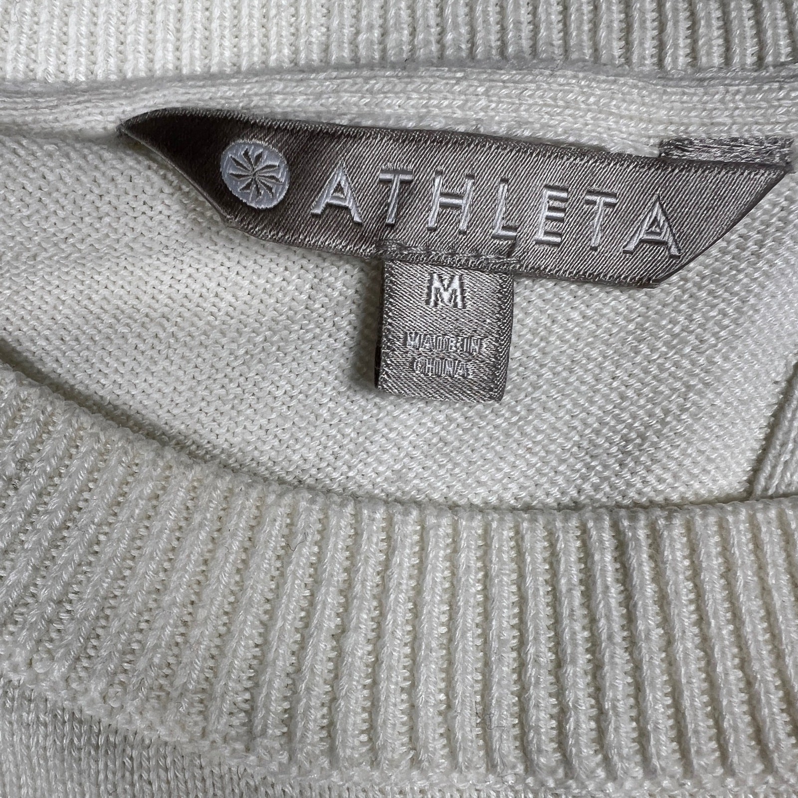 Athleta Highland Crossback Split Sweater Cream Wi… - image 6