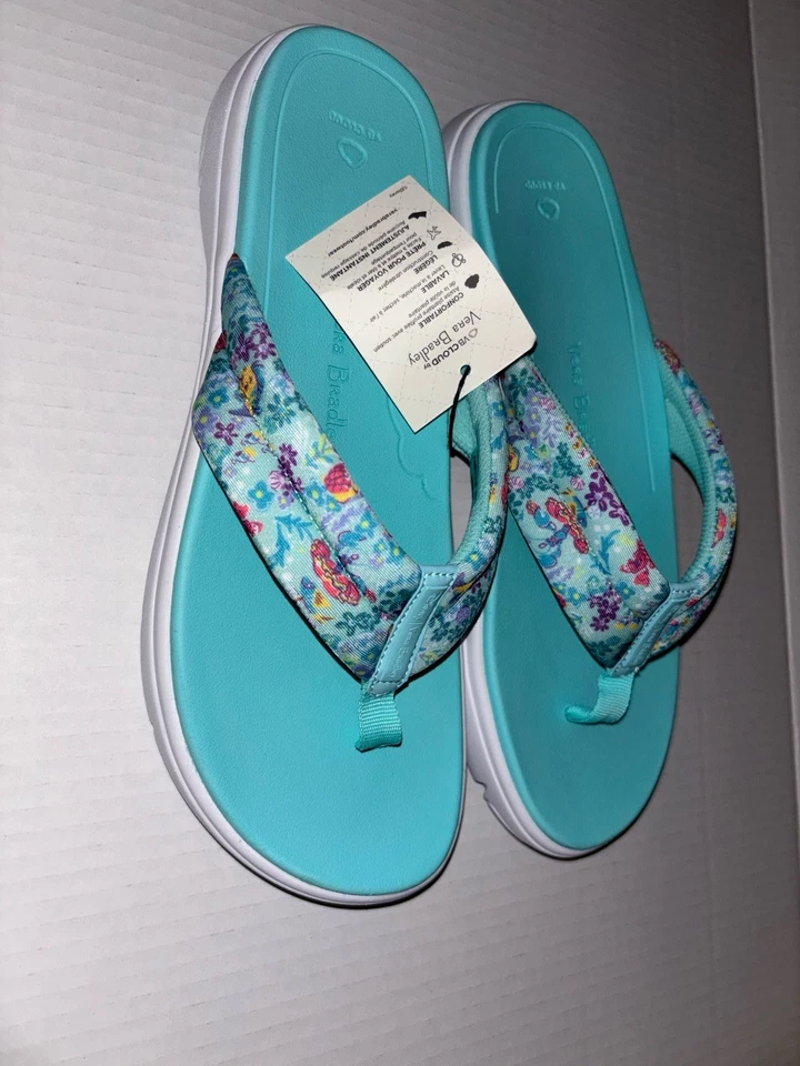 Sandalias Vera Bradley Disney Sirenita Nube Ariel Floral Ditsy Nuevas en Caja Talla 11 Foto 2 de 4