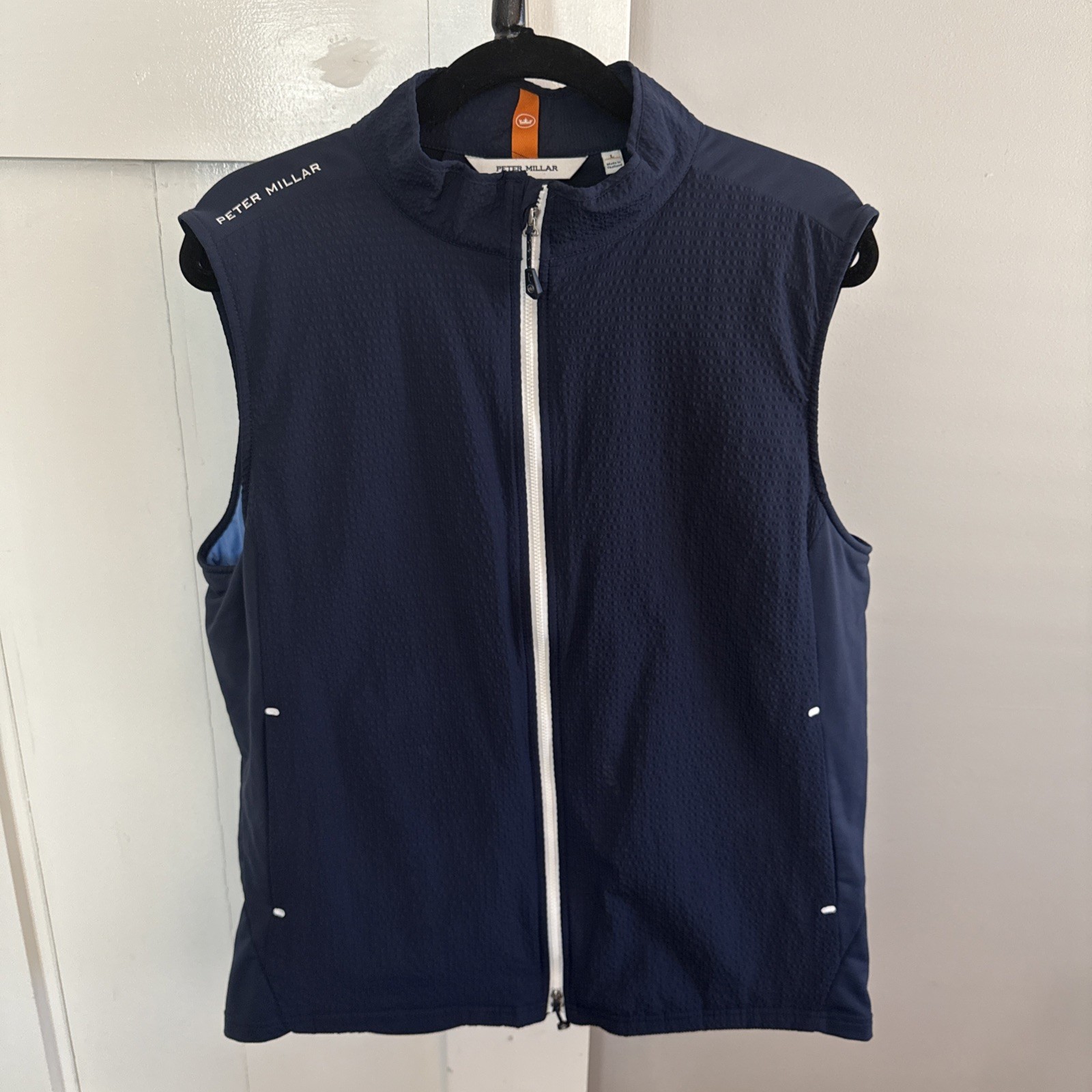 Peter Millar Performance Seersucker Navy Full Zip… - image 1