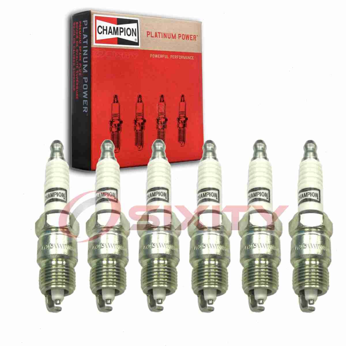 6 pc Champion Platinum Spark Plugs for 1970-1974 Chevrolet G30 Van 4.1L L6 uq