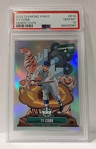 Ty Cobb 2022 Panini Diamond Kings Downtown SSP RARE #D14 PSA 10 Detroit Tigers
