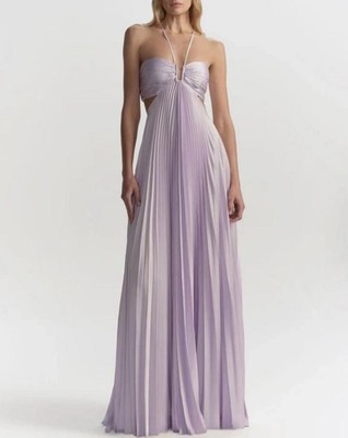 Women A.L.C. Halterneck Contrasting Backless Maxi Dress Gown | eBay