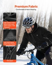 Heated Jacket Hoodie For Men Women, Heated Sweatshirt Unisex Full-Zip With 7.4V 