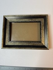 Distressed Brown/Golden Antique Surface Wood Rectangular Wall Mounted Frame