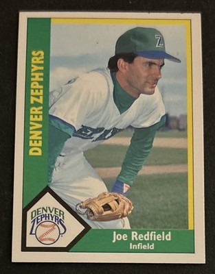 1990 CMC AAA Joe Redfield Minor League Baseball Card #9 Denver Zephyrs IF VG O/C