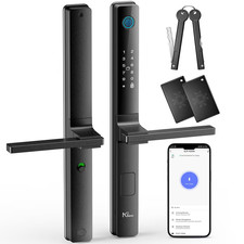 NGTeco Smart Door Lock with Handles, Fingerprint Keyless Security Entry Door Loc