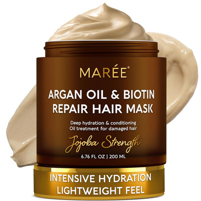 Deep Conditioning Hair Mask for Damaged Hair   Argan Oil & Biotin Jojoba Hair Tr
