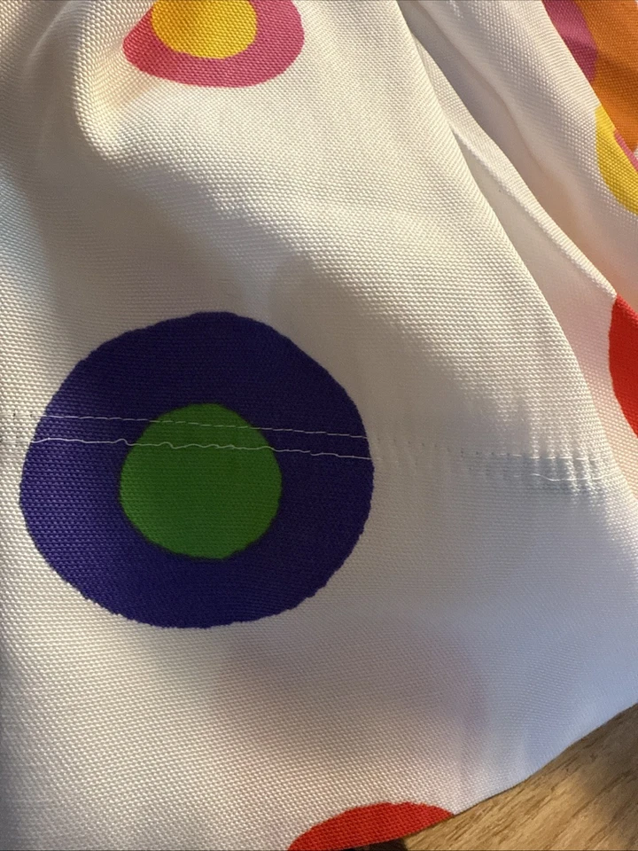 Divertida cortina de ducha de tela multicolor círculos y puntos objetivos de decoración de baño Foto 3 de 4