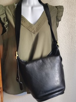 COACH HELEN'S Legacy Black Leather Bucket Shoulder Crossbody Bag 6M 9953 1996