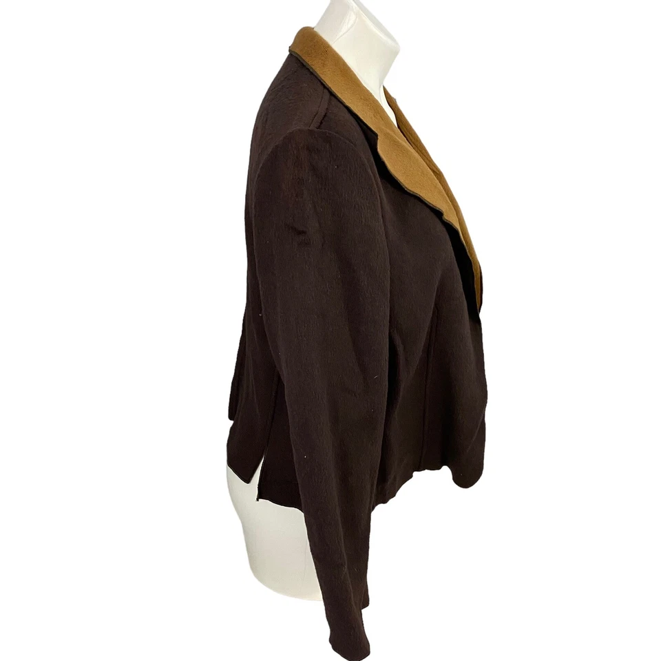 Blazer Covington Mujer Talla 12 Doble Cara Lana Camel Marrón Solapa Cara Abierta Foto 4 de 4
