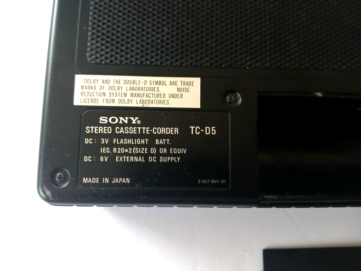 Sony TC-D5 Vintage Professional Portable Stereo Cassette