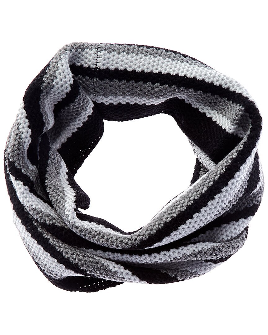 Шерстяной шарф в полоску Portolano сшитый в виде пчелиных сот женский черный 6190₽