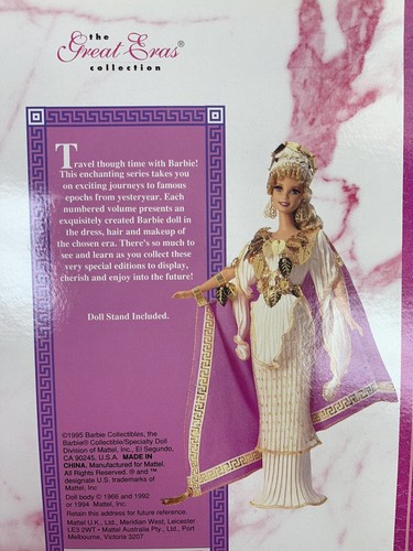 Barbie Grecian Goddess The Great Eras Collection Collector Edition 1995 NRFB/NIB - Picture 7 of 11