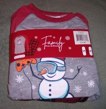 Family Pajamas Youth S  6/8 Snowman Game Controller Boys  Girls  NWT