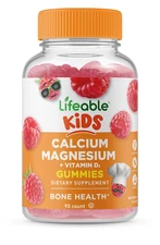 Lifeable Calcium Magnesium for Kids - Raspberry Flavor Gummy - 90 Count