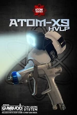 Atom X9 Mini HVLP Air Spray Gun Kit + FREE GunBudd Ultra Light for Car Paint