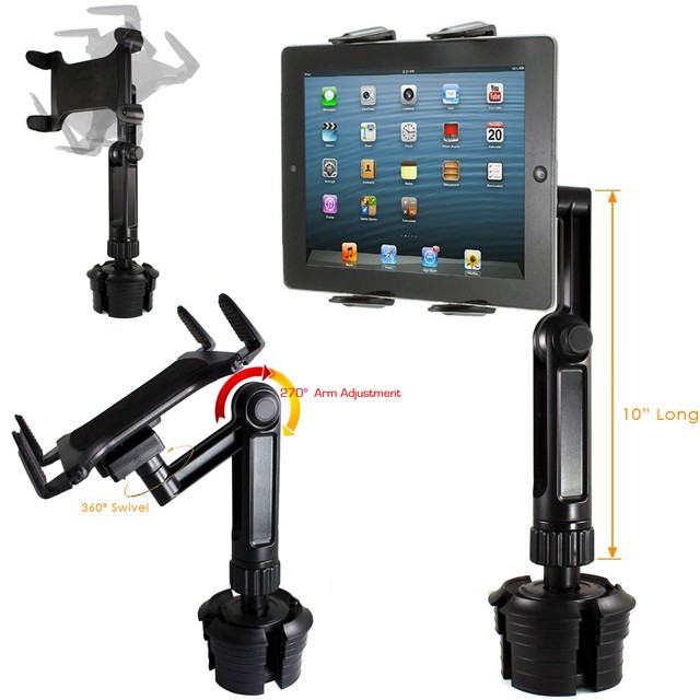 LONG ARM Car Cup Holder Mount FOR APPLE iPad AIR PRO 12.9 SURFACE