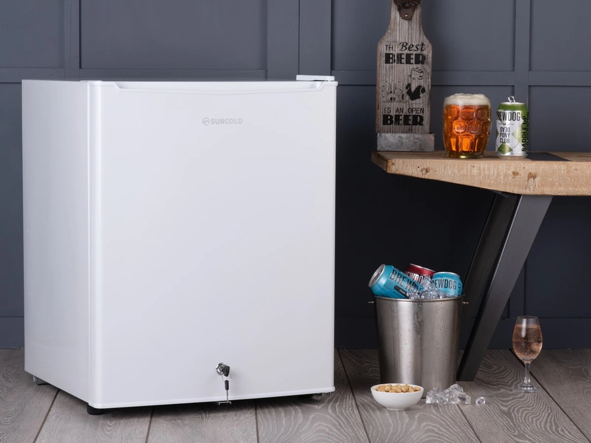 Subcold Eco75 - Mini Fridge White, 75L Table-Top Model, Lockable