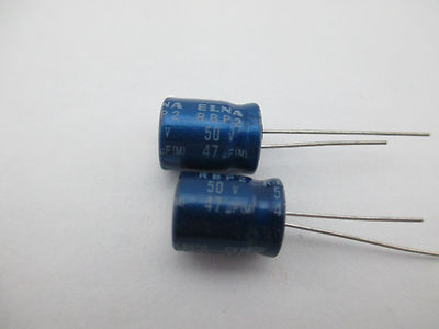 20pcs ELNA BP 47uf 50v 47mfd Audio Electrolytic Capacitor 10*12.5mm 105 