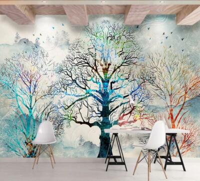 3D Color Tree Branch 23812NA Wallpaper Wall Murals Removable Wallpaper Fay