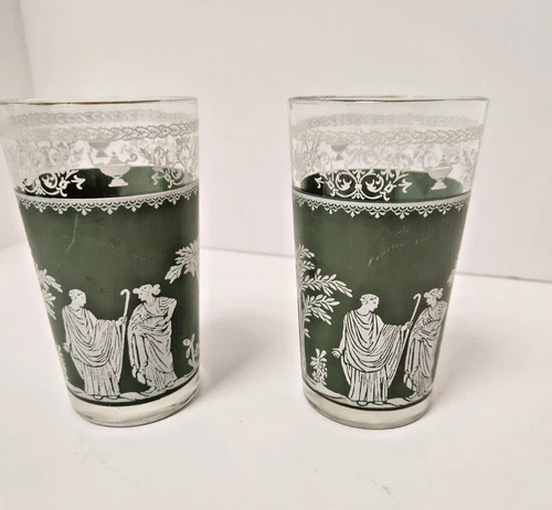 Vintage Wedgewood Jeanette Hellenic 12oz  Glassware ~ Set of 2 Drink Barware