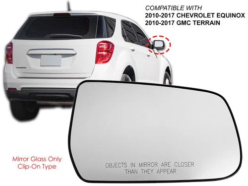 For Mirror Glass Non-Heated 2010-2017 CHEVY EQUINOX GMC TERRAIN Passenger Side
