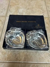 Antique Twin Heart Bonbons F.B. Rogers Silver Company w/ Original Packaging