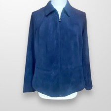 CJ Banks Womens Size X 14W Jacket Lightweight Blue Microfiber Casual NEW
