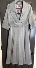 Mother of The Bride 2-PC Dress Silver Shimmer w/Rhinestones - Size 10 NEW