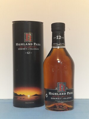 HIGHLAND PARK Whisky 12 Years ALTE ABFÜLLUNG  70cl 40% Sunset Label Dumpy Bottle