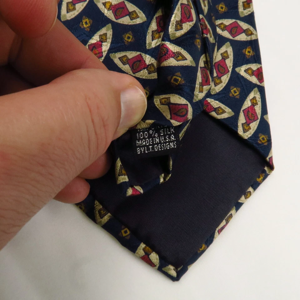 Vintage Reunión Calle Azul Geométrico Ovalado Estilizado Rosa Paisley 57"x3.75" Foto 4 de 4