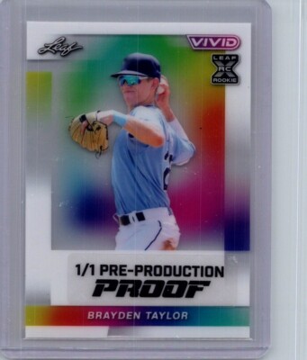 Brayden Taylor 2024 Leaf Baseball 1/1 Pre Production Proof