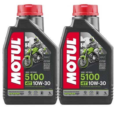 Motul 5100 4T 10W30 Technosynthese Ester tech -Stroke 2L Engine Motor Oil 2 x 1L