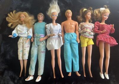 barbie superstarstéffie, whitney,lot 6 boas, couleurs