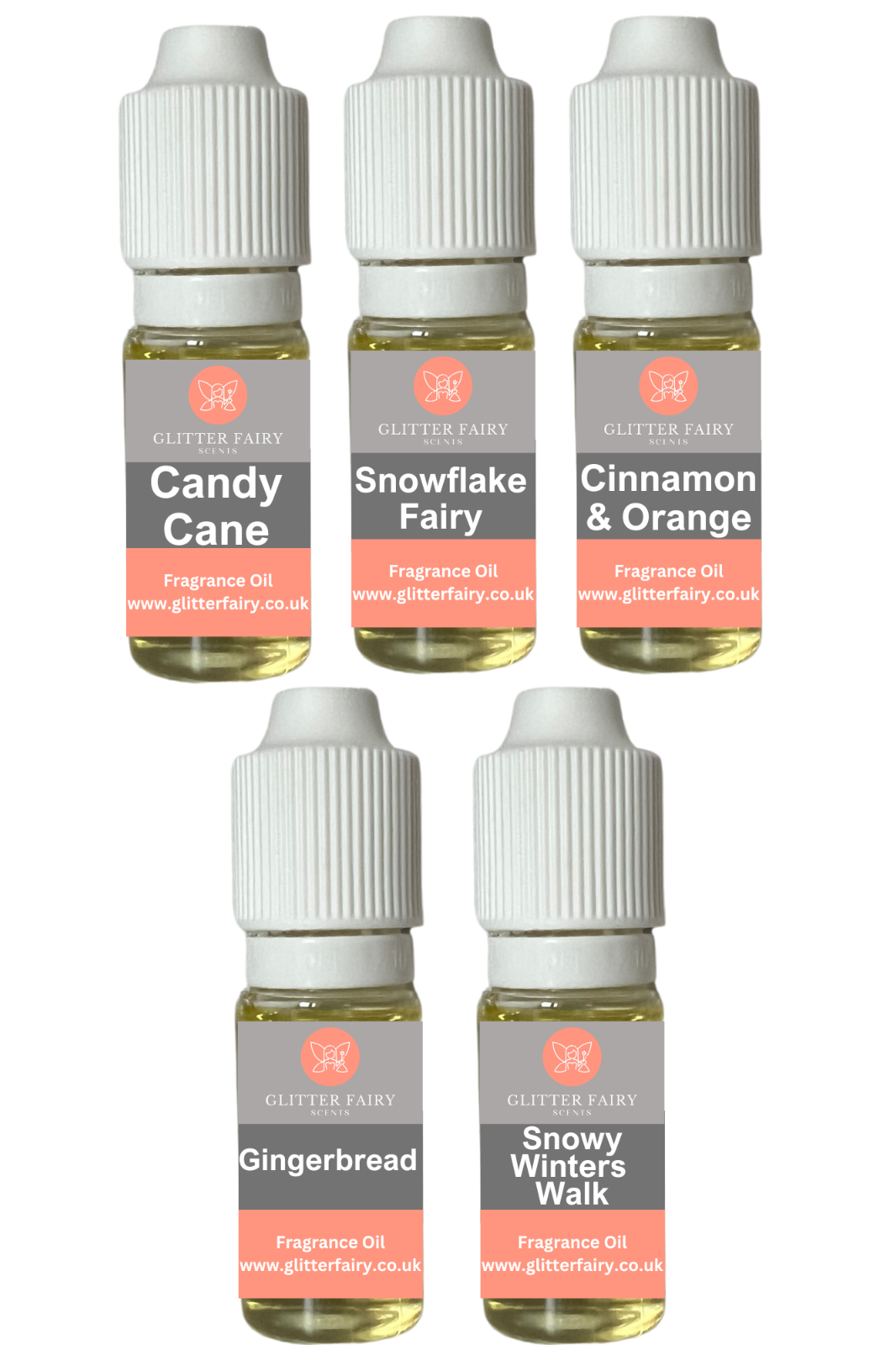 Christmas Fragrance oils - 5 X 10ml dropper bottles