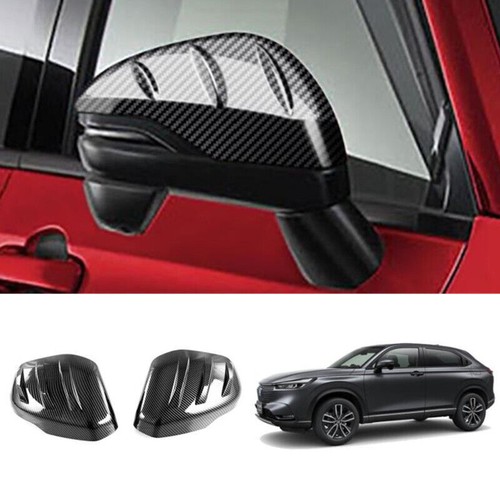 2PCS Carbon Fiber Side Rearview Mirror Cover Trim For Honda HRV HRV