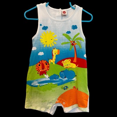 Tuc tuc colorful safari animal boy romper 18-24mo