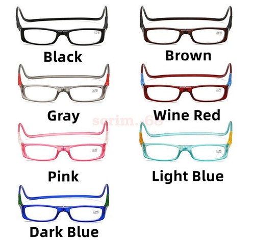 Hanging Folding Magnetic Reading Eyeglasses Glasses Front Click Connect Neck NEW - Picture 16 of 20