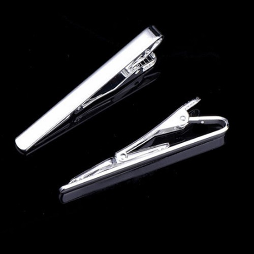Mens Fashion Style Tie Clip Metal Copper Silver Gold Tone Simple Necktie Clasp ✦ - Picture 5 of 13