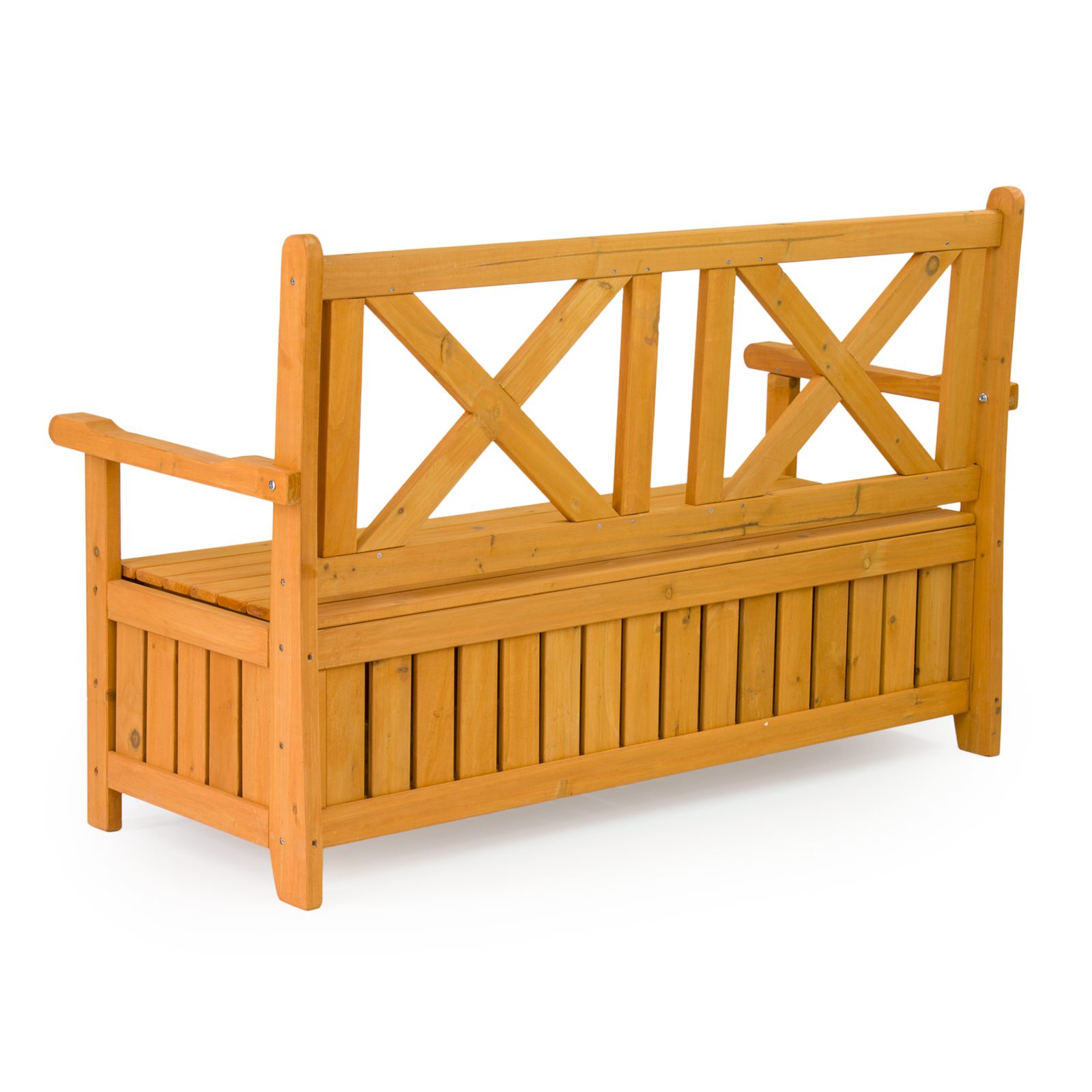 KCT WOODEN GARDEN STORAGE BENCH OUTDOOR SEAT TOOL BOX CHEST SEATING