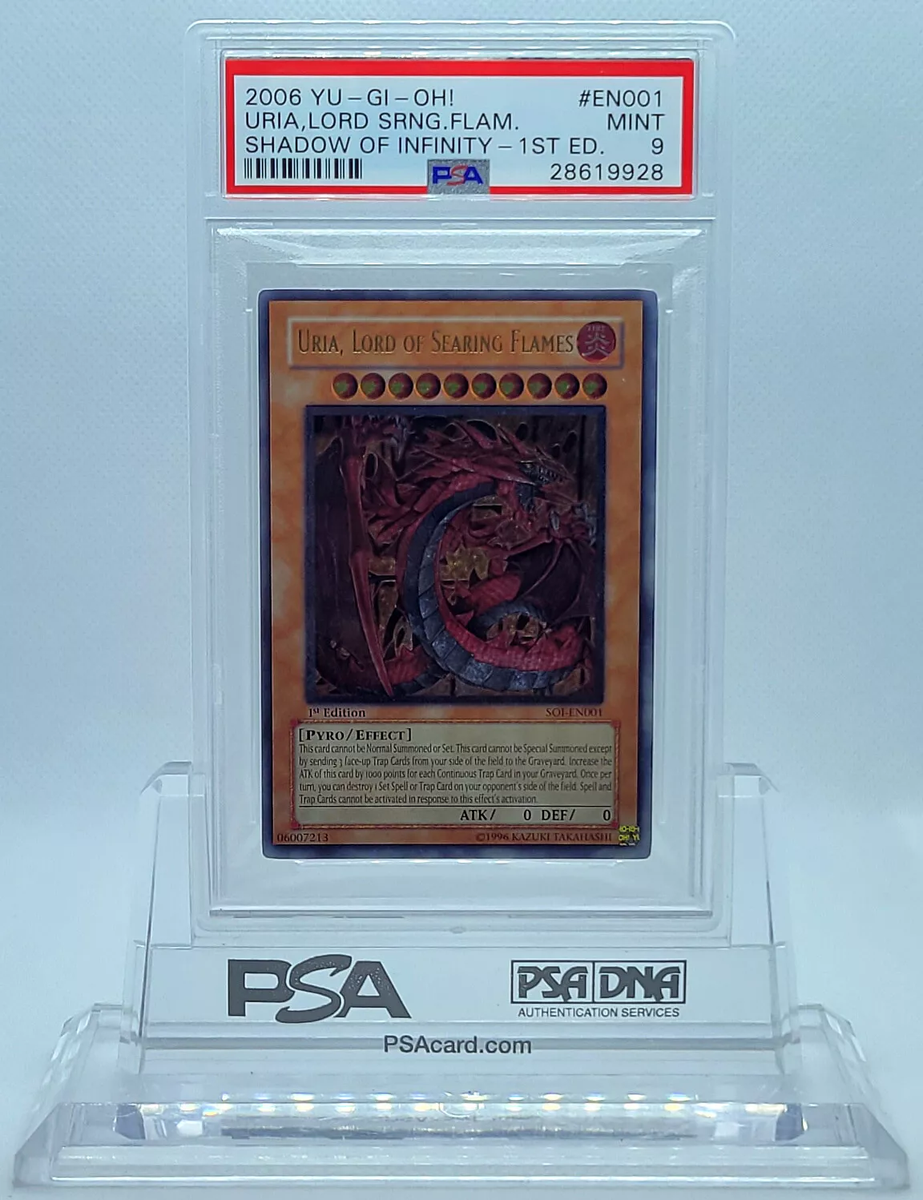 YUGIOH 1ST SOI-EN001 URIA LORD OF SEARING FLAMES ULTIMATE PSA 9