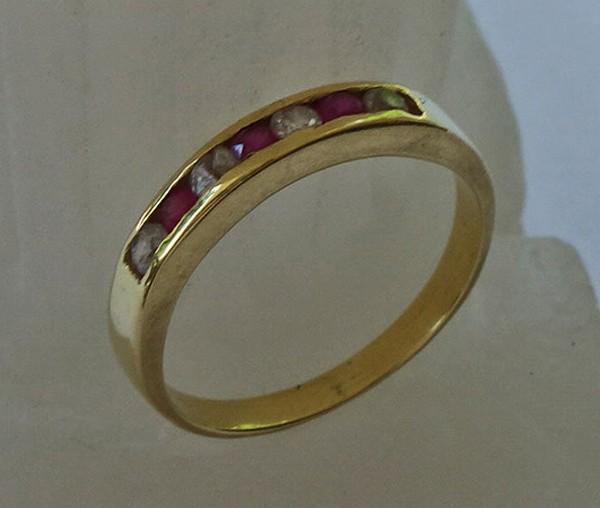 Ruby ring ring with ruby brilliant in 18ct 750 go… - image 2