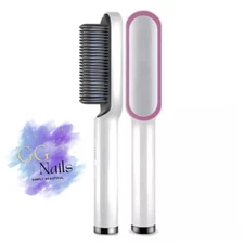 Hair Straightener Brush Straightening Curler Hot 👩🏻‍🦱Electric Adjustable Heat