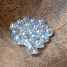 Cristal de Quartz Aqua Aura Blanc - 5 Perles - Pierres Naturelles et Gemmes